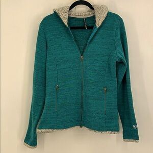 Kuhl Teal Women's Hoodie with Sherpa Trim